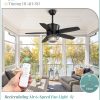 Outdoor Ceiling Fans with Lights and Remote Control,IP65 Wet Rated Waterproof Ceiling Fan with 6-Speed DC Motor, Farmhouse Gazebo Fan for Porch Patios PavilionBlack