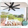 Outdoor Ceiling Fans with Lights and Remote Control, IP65 Wet Rated Waterproof Ceiling Fan with 6-Speed DC Motor, Farmhouse Gazebo Fan for Porch Patios PavilionBlack