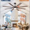 72 Inch Ceiling Fans with Lights and Remote, Dual-Sided Reversible Blades for Versatile Dcor, Quiet DC Motor, 120 Wide-Angle Customized Brightness & 3CCT, Damp Rated for Indoor/Outdoor Use