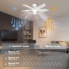 Ceiling Fan with Lights, Low Profile Ceiling Fans Remote/APP Control - Dimmable, Silent DC Motor, Indoor Ceiling Fan for Bedroom Kitchen, White