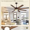 65 Inch Ceiling Fans with Lights and Remote, Bronze Indoor/Outdoor Ceiling Fan with Quiet Reversible DC Motor, 6 Speeds, 3CCT, 8 Blades Large Ceiling Fan for Living Room Bedroom Patio