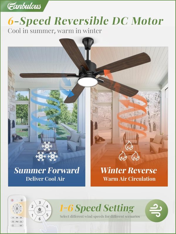Outdoor Ceiling Fans with Light for Patios Black