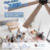 72 Inch Ceiling Fans with Lights and Remote, Dual-Sided Reversible Blades for Versatile Dcor, Quiet DC Motor, 120 Wide-Angle Customized Brightness & 3CCT, Damp Rated for Indoor/Outdoor Use