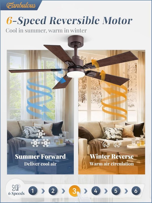 2 Pack of 42 Ceiling Fans with Lights and Remote, Modern Low Profile Ceiling Fans with Dimmable 3CCT Quiet DC Motor, Reversible Celing Fan with 6-Speeds Timer for Bedroom, Oil Bronze