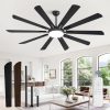 72 Inch Ceiling Fans with Lights and Remote, Outdoor Black Large Ceiling Fan with 10 Blades, 36W LED Light 3CCT, 6 Speed Reversible DC Motor, Modern Big Ceiling Fan for Living Room,Patio.