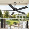 52 In Outdoor Ceiling Fan Hanging Fan Outdoor Ceiling Fans, Waterproof, with Light, Remote, 52 In, Wet Rated, IP65, 6 Speed, 3CCT, Plug in, for Patios, Porch, Gazebo, Black