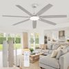 72 Inch Large Ceiling Fans with Lights, Grey Modern Ceiling Fan with Quiet DC Motor, 3CCT, Indoor/Outdoor Ceiling Fan with Dual Finish Reversible 7 Blades, Timer for Living Room, Patio