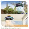 Outdoor RGB Ceiling Fans with Light for Patios, 20" Waterproof Plug in Ceiling Fan, Gazebo Fan Remote&APP Control, 3CCT Dimmable,Caged Ceiling Fan with Hanging Hook for Porch, Pergola