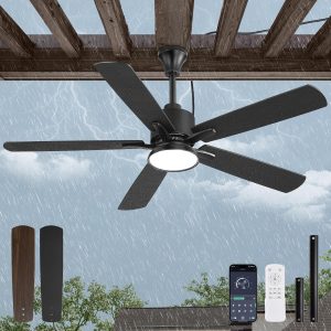 Outdoor Ceiling Fans with Light for Patios Black