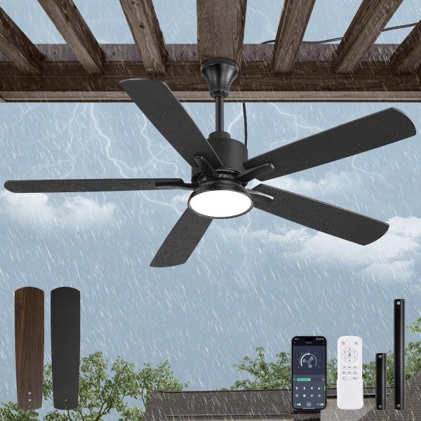 Outdoor Ceiling Fans with Light for Patios Black