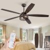 Farmhouse Ceiling Fans with Lights and Remote, 60 Inch Industrial Caged Ceiling Fans for Living Room Bedroom Kitchen, 6 Speed Reversible Quiet DC Motor, Dual Finish 5 BladesOil Bronze