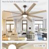 74 Inch Ceiling Fans with Lights and Remote, Walnut Indoor/Outdoor Ceiling Fan with Quiet Reversible DC Motor, 6 Speeds, 3CCT, 8 Blades Large Ceiling Fan for Living Room Bedroom Patio