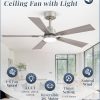2 Pack of 42 Ceiling Fans with Lights and Remote, Modern Low Profile Ceiling Fans with Dimmable 3CCT Quiet DC Motor, Reversible Celing Fan with 6-Speeds Timer for Bedroom, Nickel