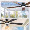 60 inch Ceiling Fans with Lights, Smart Flush Mount Ceiling Fan and Remote APP, Modern Low Profile, 3CCT 20W LED with 6-Speeds Quiet Reversible Motor for Bedroom, Living Room, Kitchen, Black