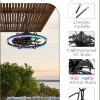 Outdoor RGB Ceiling Fans with Light for Patios, 24" Waterproof Plug in Ceiling Fan, Gazebo Fan Remote&APP Control, 3CCT Dimmable,Caged Ceiling Fan with Hanging Hook for Porch, Pergola