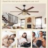 65 Inch Farmhouse Crystal Ceiling Fan with Lights and Remote, Chandelier Ceiling Fan with Quiet Reversible DC Motor, Wood Blades - Ideal for Bedroom