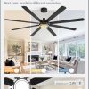 84 Inch Ceiling Fans with Lights and Remote, Black Ceiling Fan with 8 Dual-Color Blades, Indoor/Outdoor Large Ceiling Fans, Reversible DC Motor, 6-Speed, 3CCT for Living Room Kitchen Patio