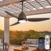 42 In Outdoor Ceiling Fan with Light, Plug-in Ceiling Fans with Waterproof IP65, Smart APP Remote Control, 6-Speed DC Motor, Dimmable 3CCT, Hanging Fans with Cord for Gazebo Patio Porch (Bronze)