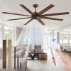 72 Inch large Ceiling Fan without Light, Brown Farmhouse Ceiling Fan with Remote, 6-Speeds, Quiet Reversible DC Motor, Indoor/Outdoor Ceiling Fans no Light for Living Room, Garage, Patio