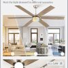 65 Inch Ceiling Fans with Lights, Farmhouse Large Ceiling Fans with Remote, Brown&Grey Modern Ceiling Fan with LED Light, Quiet DC Motor for Living Room, Bedroom, Kitchen, Indoor