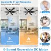 Ceiling Fans with Lights, Matt Black Ceiling Fan Remote/APP Control, Dimmable, Quiet DC Motor Indoor/Outdoor Ceiling Fan for Patios, Living Room