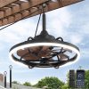 Outdoor Ceiling Fans with Light for Patios, 20" Weatherproof Plug in Ceiling Fan, Gazebo Fan Remote&APP Control, 3CCT Dimmable,Caged Ceiling Fan with Hanging Hook for Porch, Pergola,Canopy