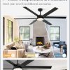 66 Inch Ceiling Fans with Lights and Remote, Reversible 6 Blades, Dimmable, 3000K-6000K Adjustable, Outdoor Ceiling Fans for Patios, Large Ceiling Fan for Indoor or Covered Outdoor, Black