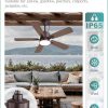Outdoor Ceiling Fans with Light for Patios, IP65 Waterproof Gazebo Fan, Plug in Ceiling Fan with Remote, 3CCT 6-Speed Oil-Bronze Ceiling Fan with Hanging Hook for Porch, Pergola,Canopy