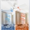 46 inch Ceiling Fans with Lights, Flush Mount Ceiling Fan and Remote, Modern Low Profile, 3CCT 20W LED Light with 6-Speeds Quiet Reversible Motor, for Bedroom, Living Room, Apartment, White