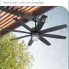 Outdoor Ceiling Fans with Lights and Remote Control, IP65 Wet Rated Waterproof Ceiling Fan with 6-Speed DC Motor, Farmhouse Gazebo Fan for Porch Patios PavilionBlack