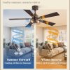 1 Pack Farmhouse 42 Inch Ceiling Fans with Lights, Industrial Caged Ceiling Fans for Bedroom Living Room, Double-Sided 5 Blades Rustic Ceiling Fan-Black Gold