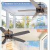 Outdoor Ceiling Fans with Lights and Remote Control,IP65 Wet Rated Waterproof Ceiling Fan with 6-Speed DC Motor, Farmhouse Gazebo Fan for Porch Patios PavilionOil-Bronze
