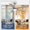 2 Pack of 42 Ceiling Fans with Lights and Remote, Modern Low Profile Ceiling Fans with Dimmable 3CCT Quiet DC Motor, Reversible Celing Fan with 6-Speeds Timer for Bedroom, Nickel