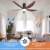 58 Inch Ceiling Fan with Lights Flush Mount Ceiling Fans Remote & APP Control Dimmable Indoor Outdoor Quiet DC Flush Mount Ceiling Fan for Patios, Living Room, Bedroom, Dining Room