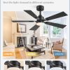 2 Pack of 42 Ceiling Fans with Lights and Remote, Modern Low Profile Ceiling Fans with Dimmable 3CCT Quiet DC Motor, Reversible Celing Fan with 6-Speeds Timer for Bedroom(Black)