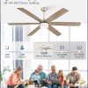 65 Inch Ceiling Fans with Lights, Farmhouse Large Ceiling Fans with Remote, Brown&Grey Modern Ceiling Fan with LED Light, Quiet DC Motor for Living Room, Bedroom, Kitchen, Indoor