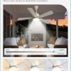 Outdoor Ceiling Fans with Light for Patios, IP65 Waterproof Gazebo Fan, Plug in Ceiling Fan with Remote, 3CCT 6-Speed White Ceiling Fan with Hanging Hook for Porch, Pergola,Canopy