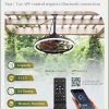 Outdoor Ceiling Fans with Light for Patios, 20" Weatherproof Plug in Ceiling Fan, Gazebo Fan Remote&APP Control, 3CCT Dimmable,Caged Ceiling Fan with Hanging Hook for Porch, Pergola,Canopy
