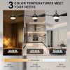 Ceiling Fans with Lights and Remote: 52 inch Waterproof Outdoor Ceiling Fan - Low Profile Ceiling Fan - Quiet Fans for Bedroom, Living Room Black Fan
