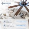 62 Inch Large Ceiling Fan no Light, Ceiling Fan Black with Remote, 6-Speeds, Quiet Reversible DC Motor, 8 Blades, Indoor/Outdoor Modern Ceiling Fans for Living Room, Garage, Patio