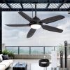 52 Inch Waterproof Outdoor Ceiling Fan with Lights and Remote,IP65 Hanging Gazebo Fan with 3CCT 6-Speed DC Motor,Black Wet Rated Plug in Ceiling Fan with Cord for Patios Porch Pergola