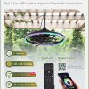 Outdoor RGB Ceiling Fans with Light for Patios, 24" Waterproof Plug in Ceiling Fan, Gazebo Fan Remote&APP Control, 3CCT Dimmable,Caged Ceiling Fan with Hanging Hook for Porch, Pergola