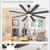 72 Inch Ceiling Fans with Lights, Oil Bronze Modern Ceiling Fan with Remote,Large Farmhouse Indoor & Outdoor Ceiling Fan with 8 Dual Finish Blades, Quiet DC Motor, Bright LED Light