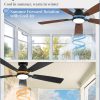 52 inch Ceiling Fans with Lights, Smart Flush Mount Ceiling Fan and Remote APP, Modern Low Profile, 3CCT 20W LED with 6-Speeds Quiet Reversible Motor for Bedroom, Living Room, Kitchen, Black