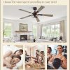 2 Pack Farmhouse 48 Inch Ceiling Fans with Lights, Industrial Caged Ceiling Fans for Bedroom Living Room, Double-Sided 5 Blades Rustic Ceiling Fan-Oil Bronze