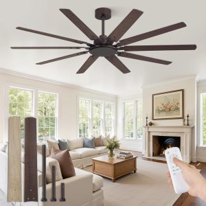 65 Inch Large Ceiling Fan Without Light, Modern Indoor/Outdoor Ceiling Fans No Light with Remote,6-Speed Reversible Quiet DC Motor, 10 Blade for Bedroom,Living Room,Patio,Garage(Oil Bronze)