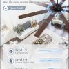 80 Inch Ceiling Fan No Light with Remote. Large Industrial Ceiling Fans, 6-Speeds, Quiet Reversible DC Motor, 8 Blades, Indoor/Outdoor Ceiling Fan for Living Room, Garage, Patio