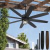 Outdoor Ceiling Fans with Lights and Remote Control, IP65 Wet Rated Waterproof Ceiling Fan with 6-Speed DC Motor, Farmhouse Gazebo Fan for Porch Patios PavilionBlack